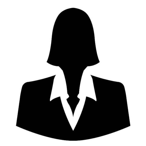 Businesswoman icon as avatar profile picture - isolated on white background